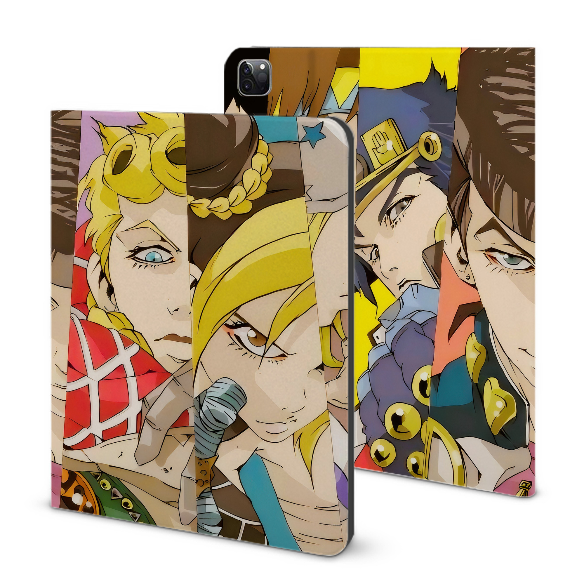 （画像用） ジョジョの奇妙な冒険 JoJo's Bizarre Adventure IPad ケース ブック型 PUレザー TPU 耐衝撃 軽量 薄型 ペン収納なし 全面保護 IPad 各モデル対応
